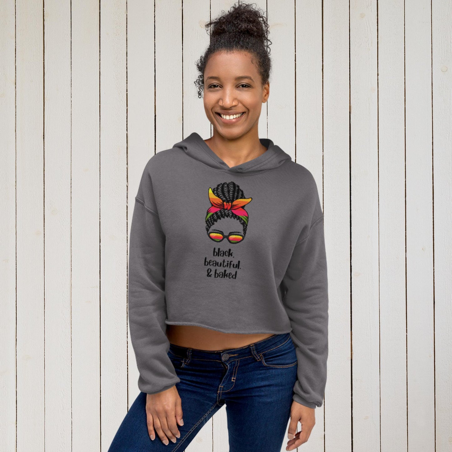 Black, Beautiful, and Baked Cropped Hoodie